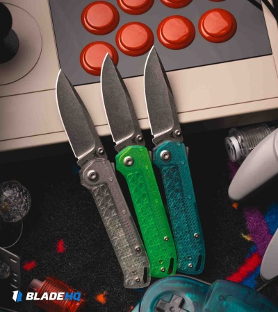 Flytanium Arcade Lite Shark-Lock Knife Blue Sky Polycarbonate (3.2" Stonewash)